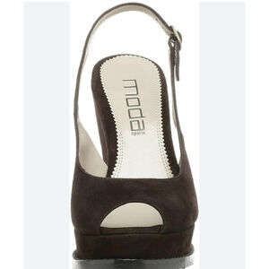 Women's Moda In Pelle Brown Suede Heels Size 5.5M